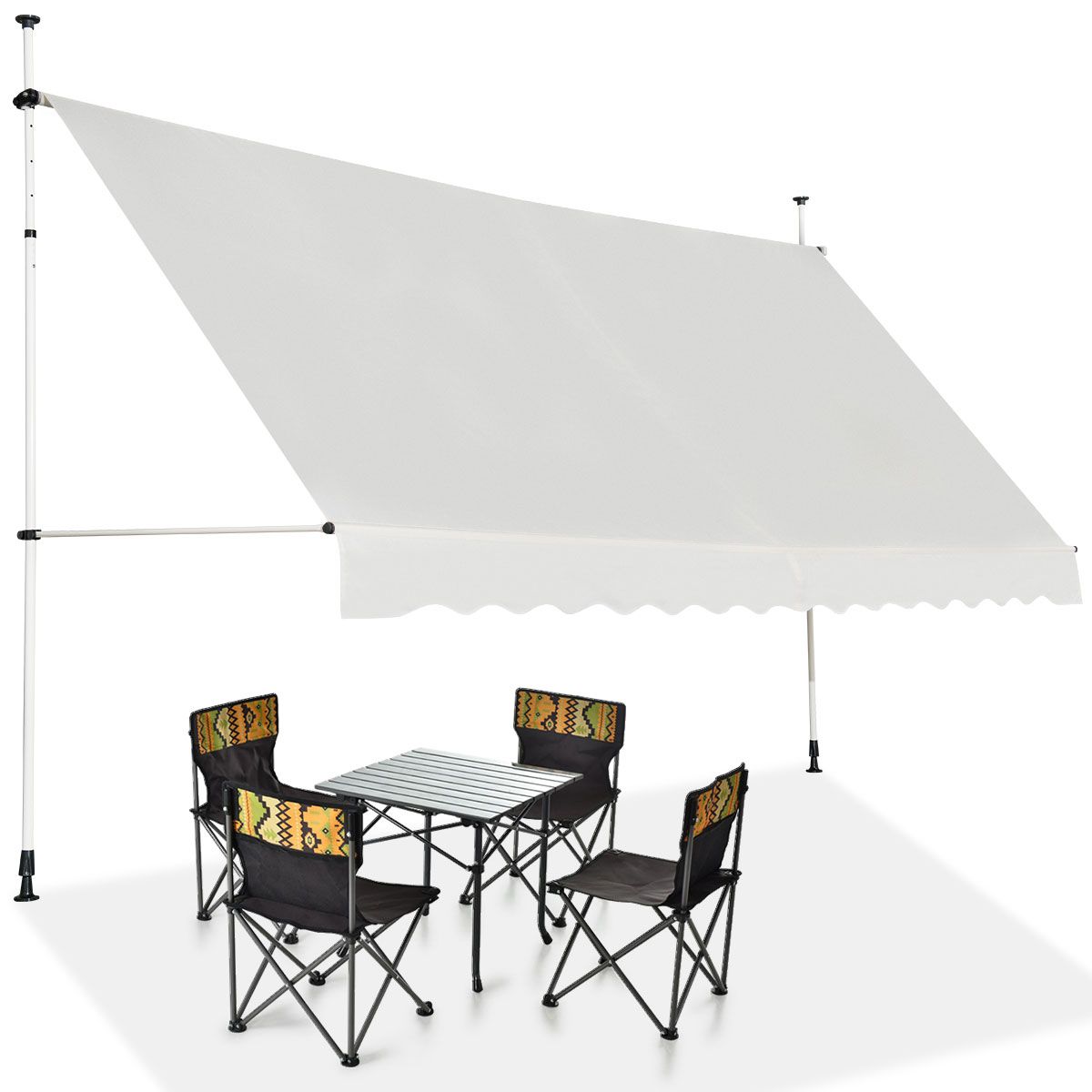 Coast Uitschuifbaar Zonnescherm - Waterdicht - UV Bestendig - Verstelbaar - 395 cm Breed - Beige