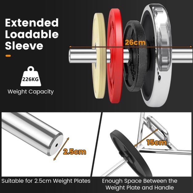 Coast Olympische Hex Bar – 120 cm | Zilveren Trekstang met Platte & Gekartelde Handgrepen voor Squats en Deadlifts