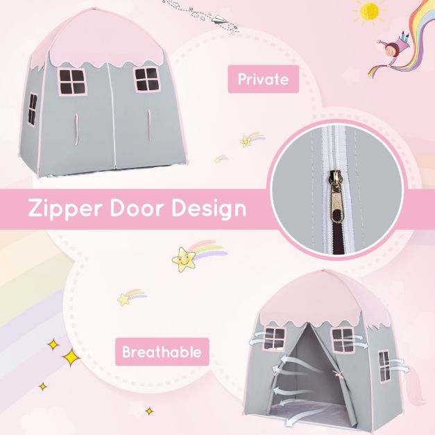 Coast Kindertent Grote Prinsessentent met draagtas antislipmat rits roze