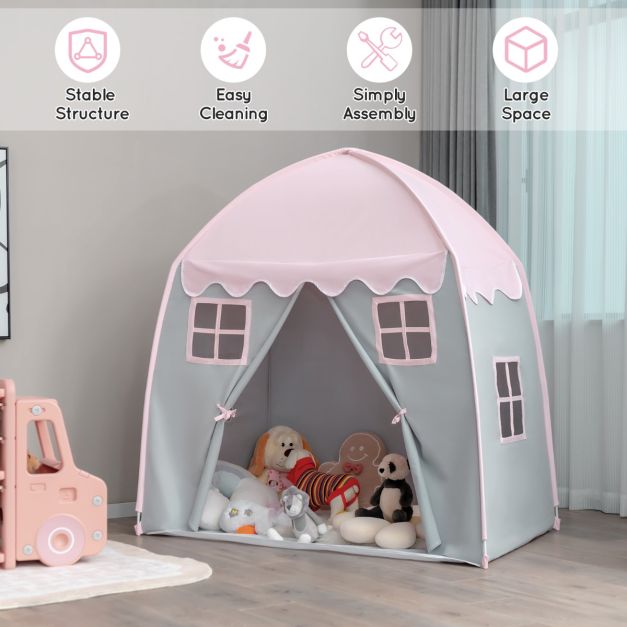 Coast Kindertent Grote Prinsessentent met draagtas antislipmat rits roze