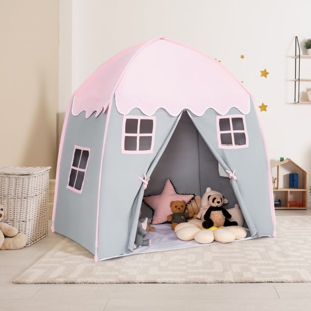 Coast Kindertent Grote Prinsessentent met draagtas antislipmat rits roze