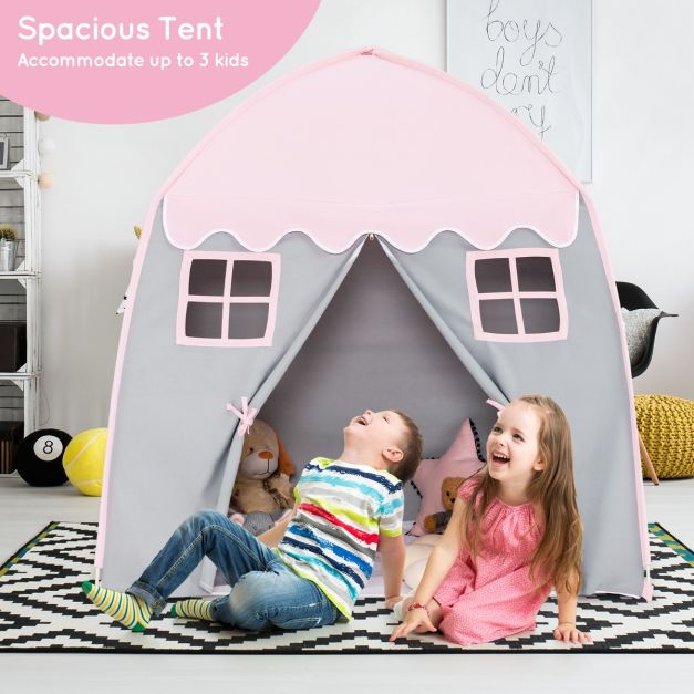 Coast Kindertent Grote Prinsessentent met draagtas antislipmat rits roze