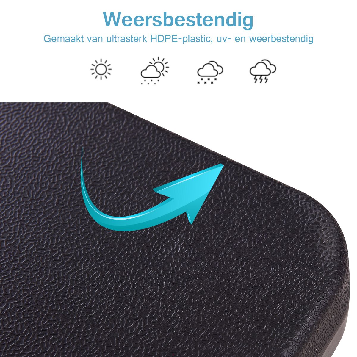 Coast 4-Delige Paraplubak Set Zwart 51 x 51 x 8 cm - Vulbare Parasolvoet voor Zweefparasol Buiten