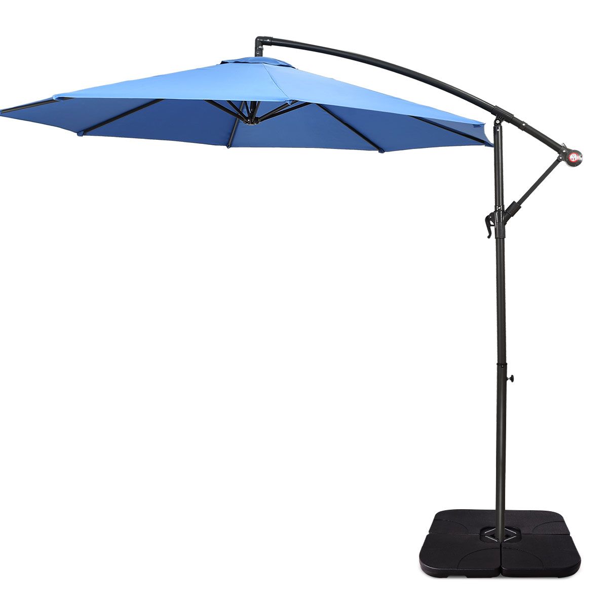 Coast 4-Delige Paraplubak Set Zwart 51 x 51 x 8 cm - Vulbare Parasolvoet voor Zweefparasol Buiten