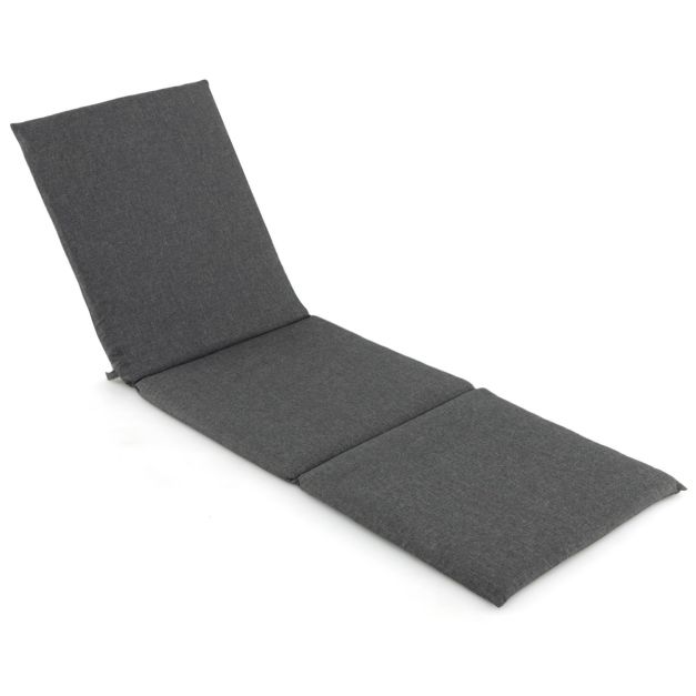 Coast Ligstoelkussen - Opvouwbaar - Klittenband - Comfortabel - 182 x 59 cm - Beige Grijs