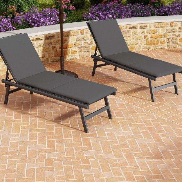 Coast Ligstoelkussen - Opvouwbaar - Klittenband - Comfortabel - 182 x 59 cm - Beige Grijs
