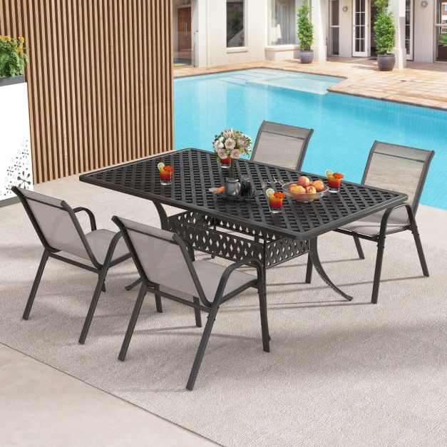 COAST Terrasstoelen van Ademende Stof - Set van 2 - 56 x 70 x 84 cm - Grijs