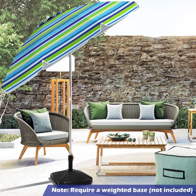 Coast Strandparasol – Kantelbaar & Incl. Draagtas – 178 x 178 x 206 cm – Blauw/Groen