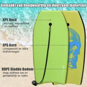 Coast Bodyboard - Lichtgewicht - Groen - 106 x 51 x 6 cm