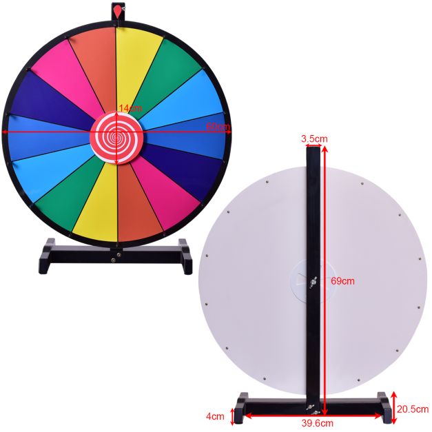 Coast Rad van Fortuin Multicolor – Herbruikbaar Prijzenrad met Marker en Wisser – Ø48 cm