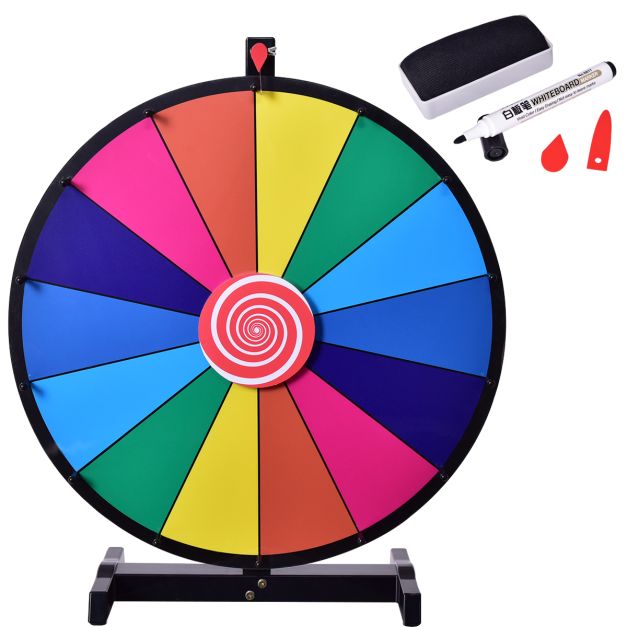 Coast Rad van Fortuin Multicolor – Herbruikbaar Prijzenrad met Marker en Wisser – Ø48 cm