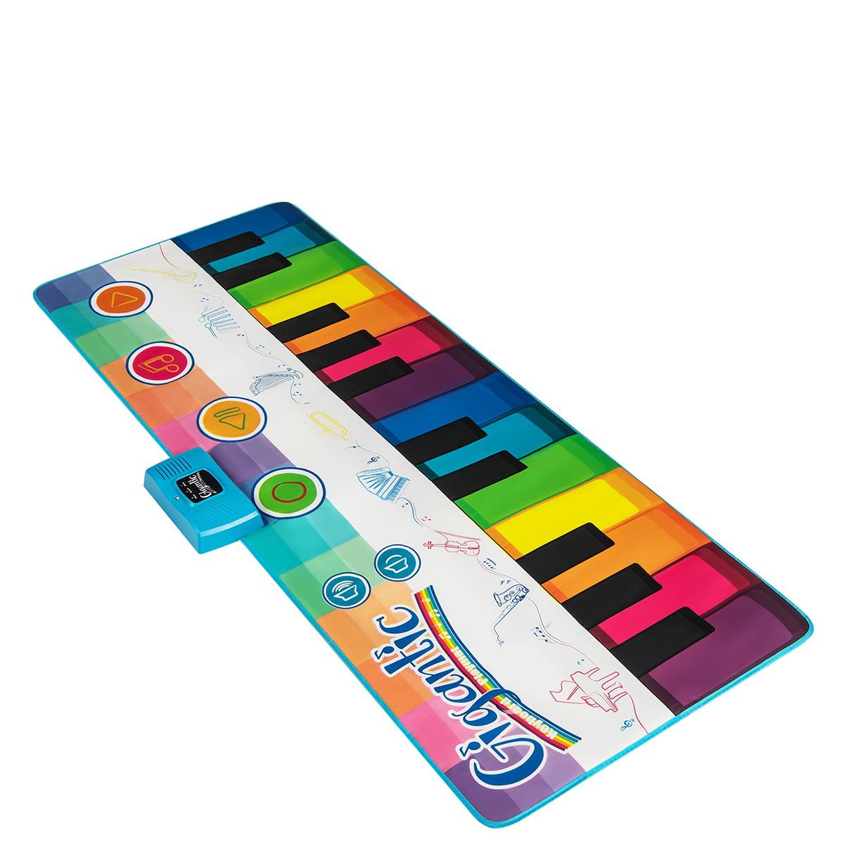 Coast Kinderdansmat met 24 Pianotoetsen & 8 Instrumentgeluiden - Muziekspeelmat 181 x 73 cm - Kleurrijk