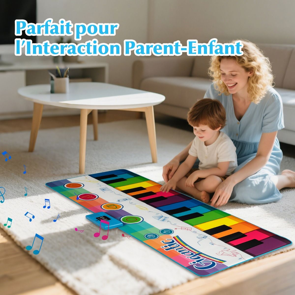 Coast Kinderdansmat met 24 Pianotoetsen & 8 Instrumentgeluiden - Muziekspeelmat 181 x 73 cm - Kleurrijk