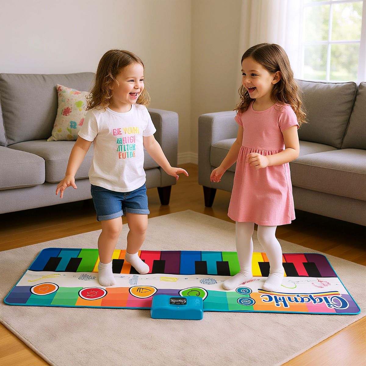 Coast Kinderdansmat met 24 Pianotoetsen & 8 Instrumentgeluiden - Muziekspeelmat 181 x 73 cm - Kleurrijk
