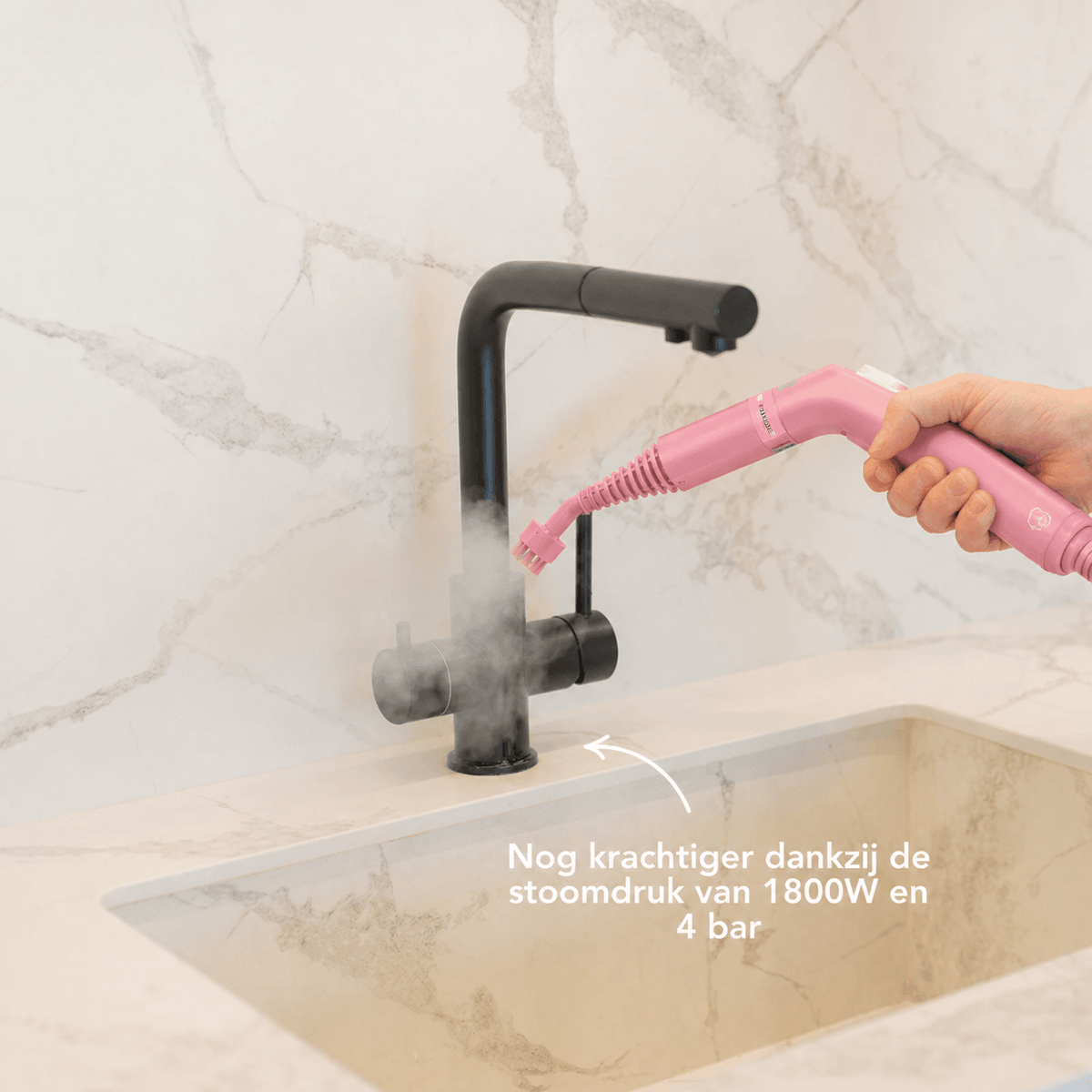 TS2 Stoomreiniger Roze Limited Edition – 1800W Steam Cleaner met 26 Accessoires – 40 x 30,5 x 29 cm