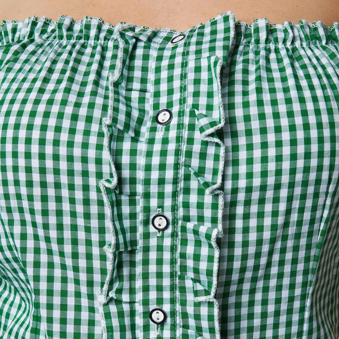 Tectake Folk Kostuumblouse Ina – XL – groen/wit – dames