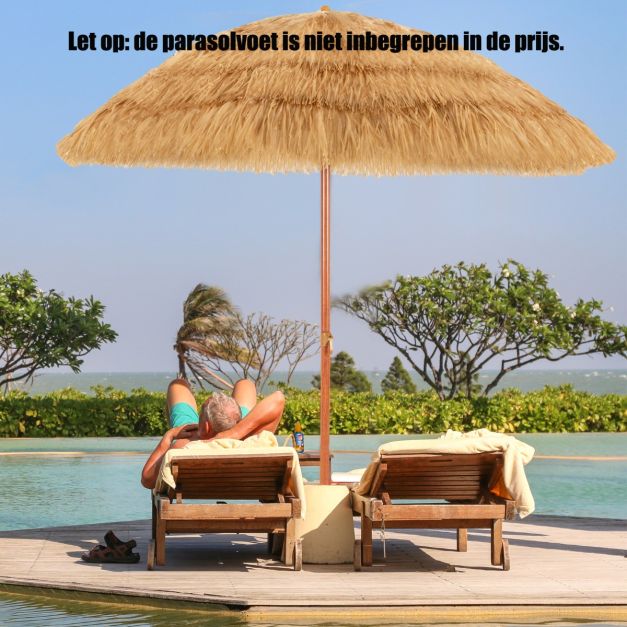 Coast 200 cm Kantelbare Strandparasol – Natural – Draagbaar met Zandanker