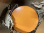 Mica Decorations metale zijtafel - Oranje - 2 stuks - 32 x 38 (HxØ) cm
