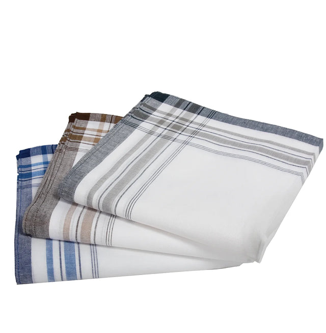 Tiseco 12 stuks heren zakdoeken - White Summer - 40 x 40 cm
