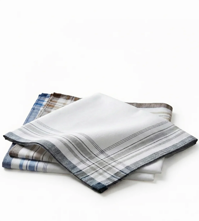 Tiseco 12 stuks heren zakdoeken - White Summer - 40 x 40 cm