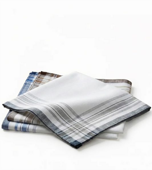 Tiseco 12 stuks heren zakdoeken - White Summer - 40 x 40 cm