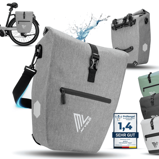 MiVelo – 2in1 Fietstas CAPAX – 25L – Waterdicht & Met Reflectoren – Zwart