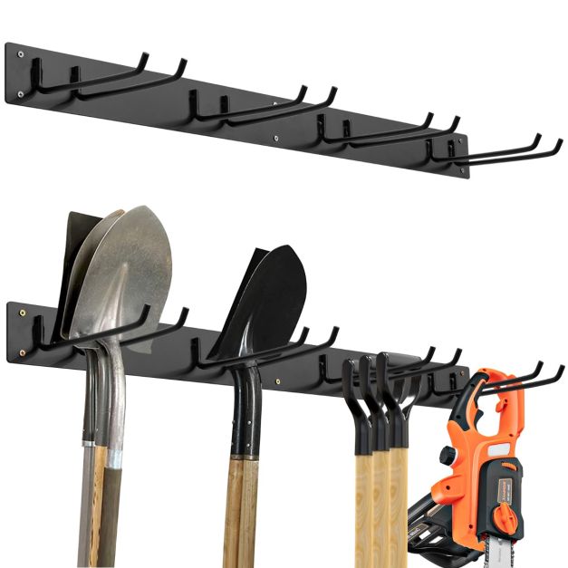 Coast Gereedschapsrek - Metaal - Wand - 8 Haken - 91 cm - Zwart