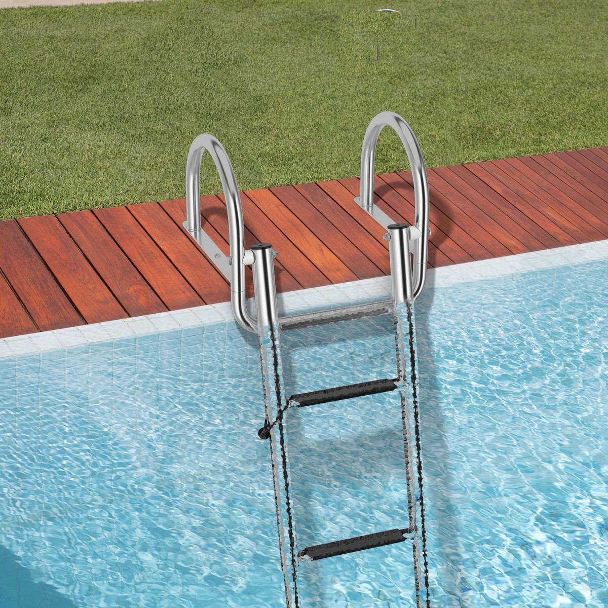 Coast Bootladder - Zwembadladder - 4 Tredes - Inklapbaar - Antislip - 120 cm - RVS