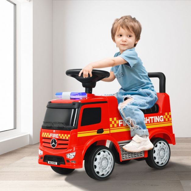 Kust Kinderbrandweerauto Gelicentieerde Mercedes Benz Glijauto 62 x 29 x 43 cm rood
