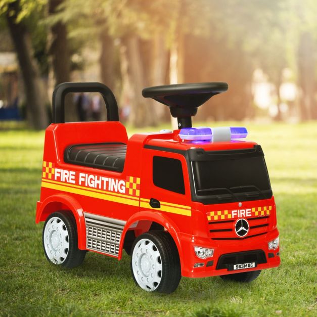 Kust Kinderbrandweerauto Gelicentieerde Mercedes Benz Glijauto 62 x 29 x 43 cm rood