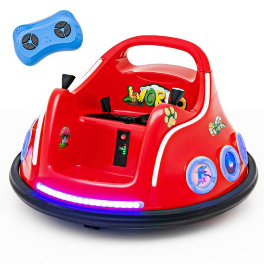 Coast Bumperauto - 360 Graden Draaibaar - 12V - Incl. Muziek & Licht - 73x73x43cm - Rood