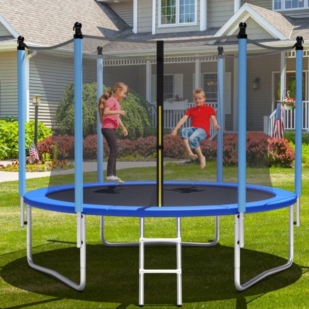 Coast Ø 244 cm Trampoline Outdoor Trampoline voor kinderen en volwassenen zwart + blauw