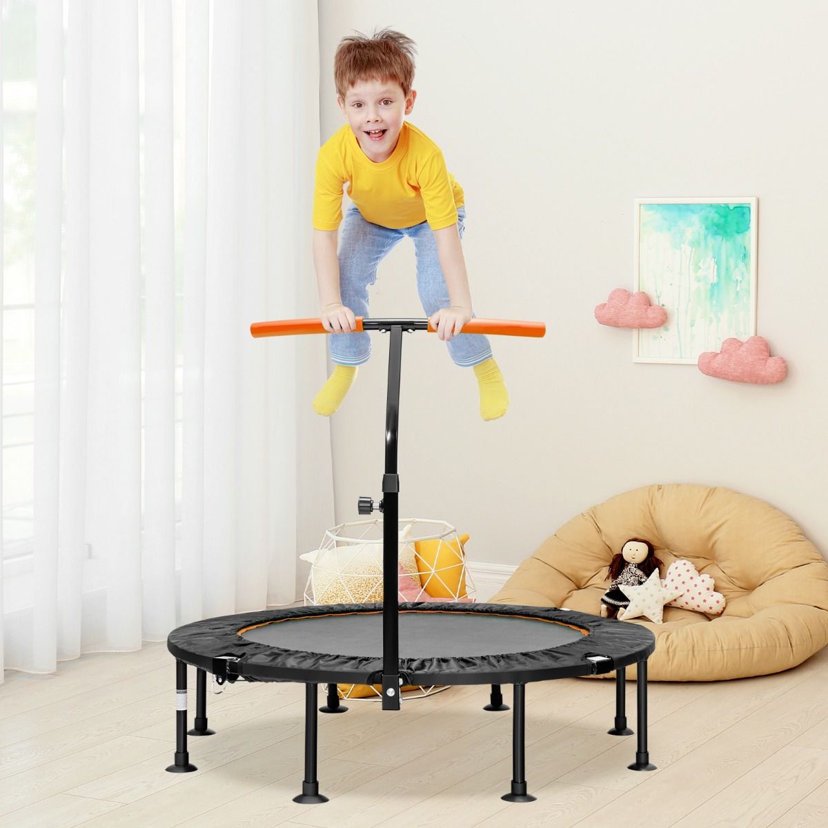 Coast Mini Trampoline met Verstelbare Handvat - Tot 100kg - Ø117cm