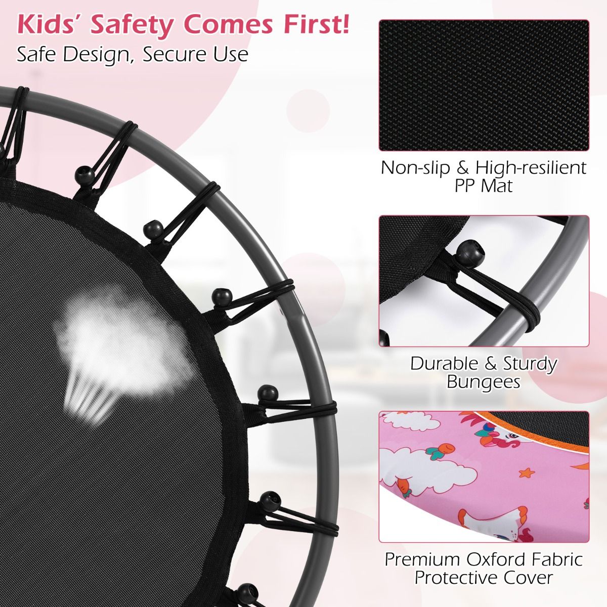 Coast 92 cm kindertrampoline mini -trampoline voor kinderen met LED -verlichting veelkleurig