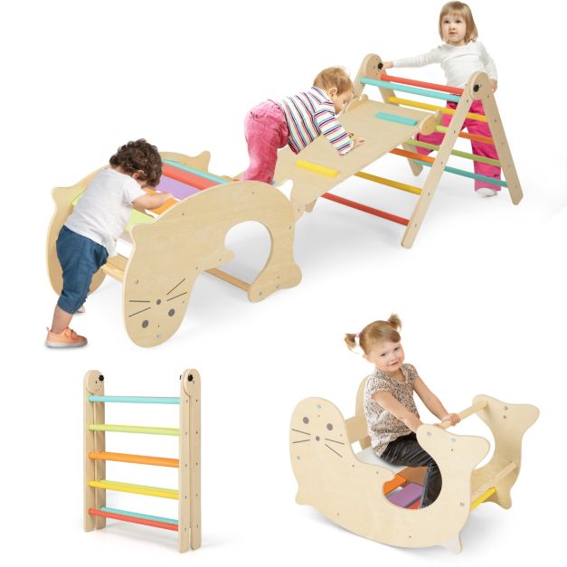 Coast 7-in-1 Binnen Klimspeelgoed voor Kinderen Houten Montessori Klimset