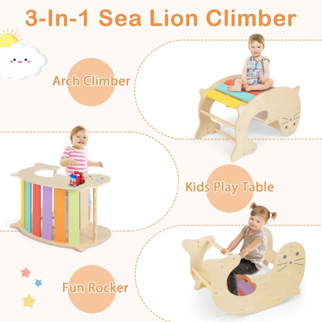 Coast 7-in-1 Binnen Klimspeelgoed voor Kinderen Houten Montessori Klimset