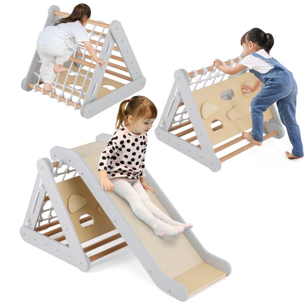 Coast Klimrek voor Kinderen - Glijbaan - 4-in-1 - 63 x 64 x 61 cm - Grijs