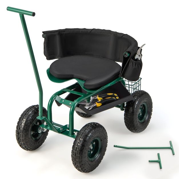 Coast Tuinwagen - Verstelbaar - 360° Draaibaar - 90 x 59 x 106 cm - Groen