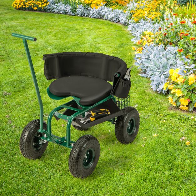Coast Tuinwagen - Verstelbaar - 360° Draaibaar - 90 x 59 x 106 cm - Groen