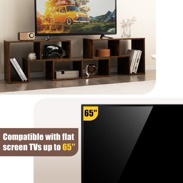 Coast TV Meubelkast - voor 65 inch TV - Bruin - 134-180 x 30 x 43 cm - Bruin - Hout