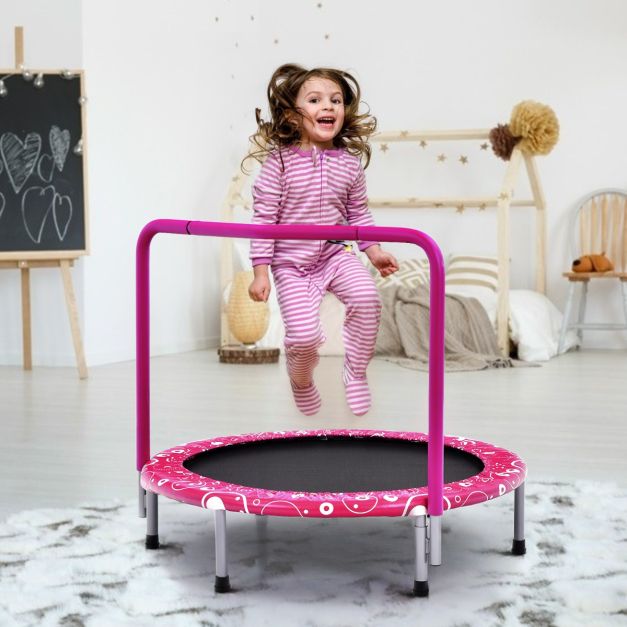 Coast Kindertrampoline – Met Handvat – max. 150 kg – 92 x 92 x 80,5 cm – Roze