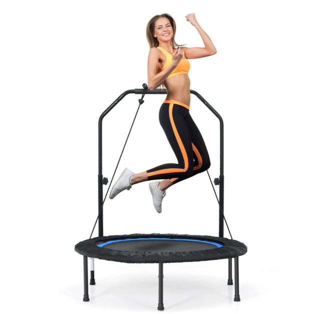 Costway Trampoline – Inklapbaar & Verstelbaar – max. 150 kg – Ø101 x 107,5-130,5 cm – Blauw