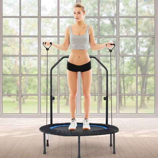 Costway Trampoline – Inklapbaar & Verstelbaar – max. 150 kg – Ø101 x 107,5-130,5 cm – Blauw
