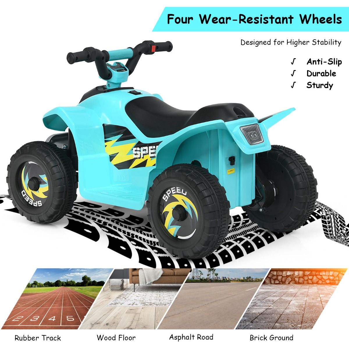 Coast Kinderquad – Achteruit Rijden – 6 V – max. 30 kg – 73 x 40 x 44,5 cm – Blauw