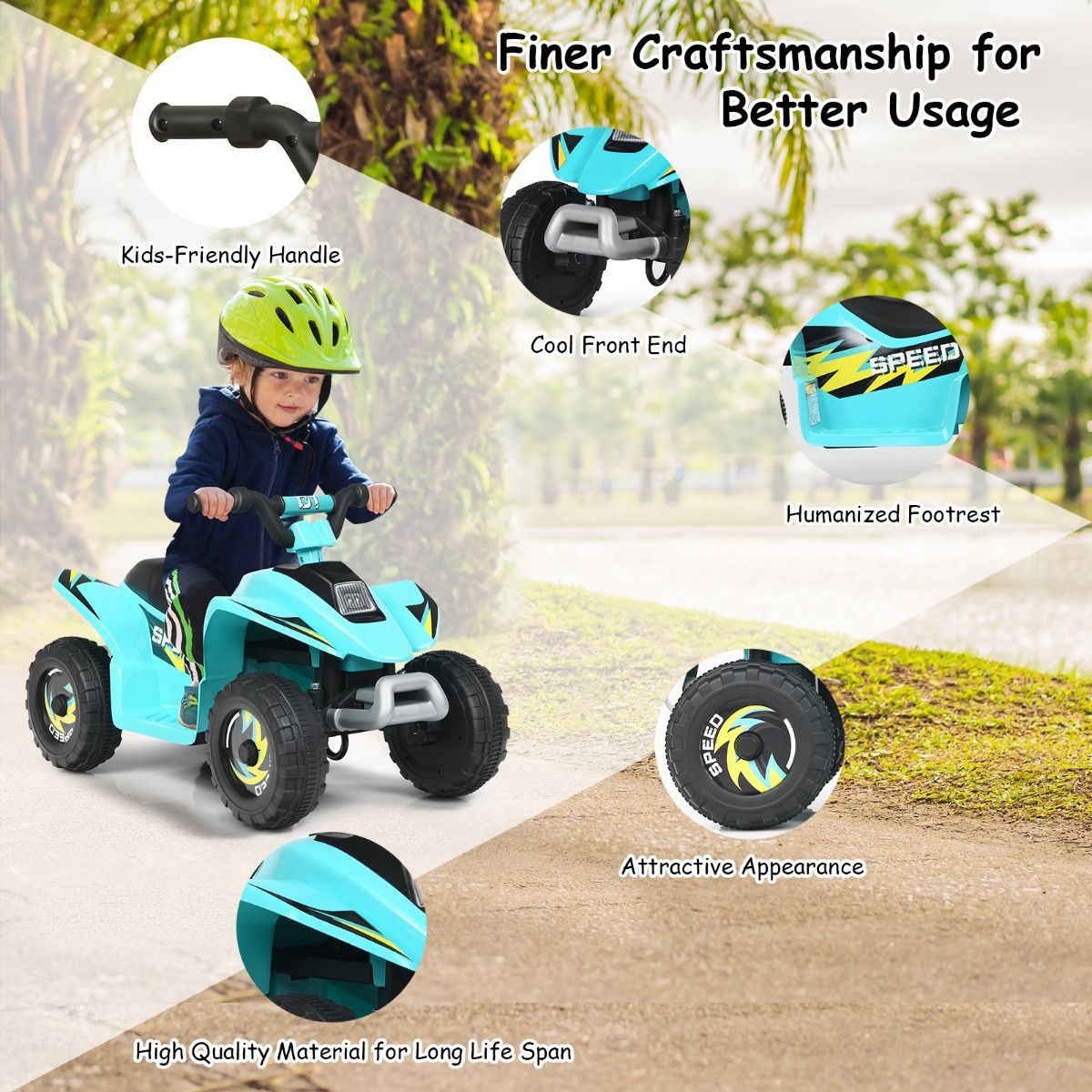 Coast Kinderquad – Achteruit Rijden – 6 V – max. 30 kg – 73 x 40 x 44,5 cm – Blauw
