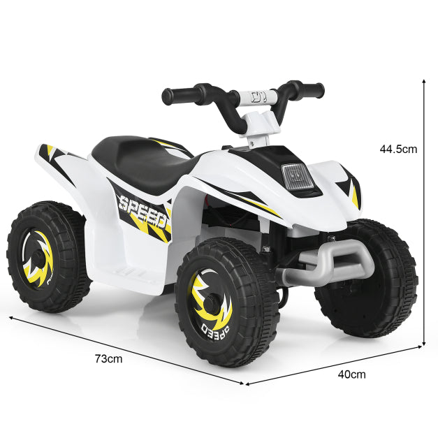 Coast Mini Quad voor Peuters – 6V Batterij Aangedreven – 73 x 40 x 44,5 cm – Wit