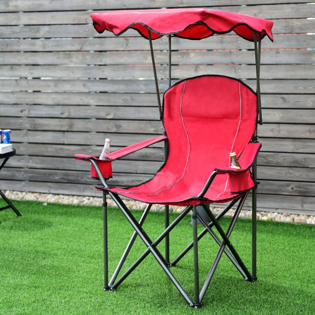 Coast opvouwbare visstoel met drankeigenaar voor Terrace Beach Camping 96,5 x 67,5 x 130 cm rood