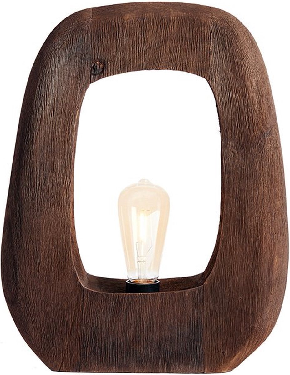 Light & Living Tafellamp Kelafó 33x10x40 cm - Hout Chocola Bruin - Warm en Natuurlijk Design