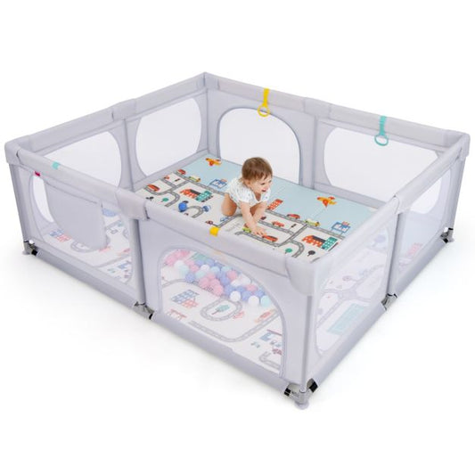 Coast Babybox - Opvouwbare Speelmat & Trekringen - 189 x 158 x 68cm - Incl. 50 Speelballen