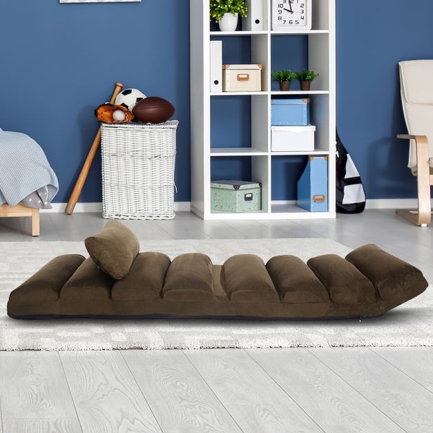 Coast Vloerstoel – Verstelbare Rugleuning – max. 100 kg – 175 x 55 x 25 cm – Bruin